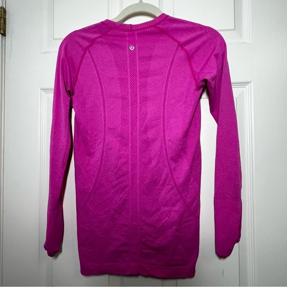 Lululemon Vibrant Pink Run Swiftly Tech Long Sleeve Top Size 6 - Picture 2 of 6